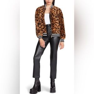 Brand New, Tags on, never worn STEVE MADDEN Faux fur leopard print bomber jacket